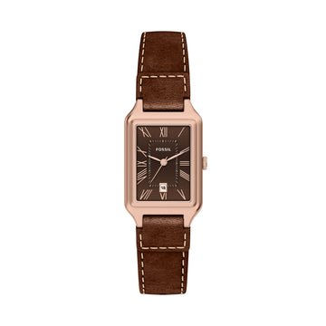 Fossil Raquel 23mm Three-Hand Date Brown Leather Watch - ES5503