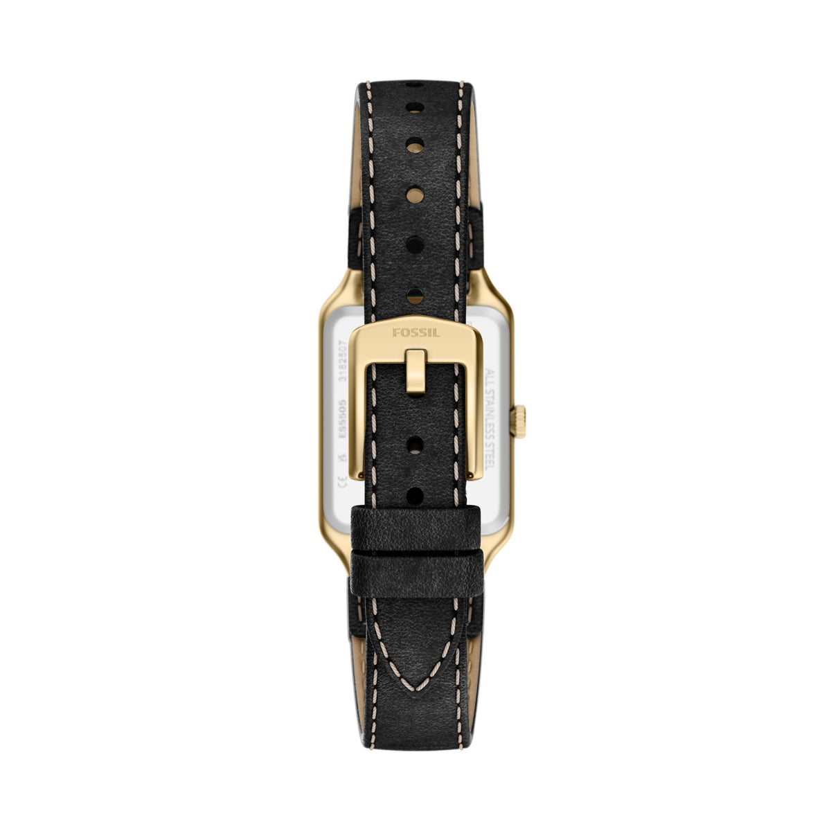Fossil Raquel 23mm Three-Hand Date Black Leather Watch - ES5505 (2)