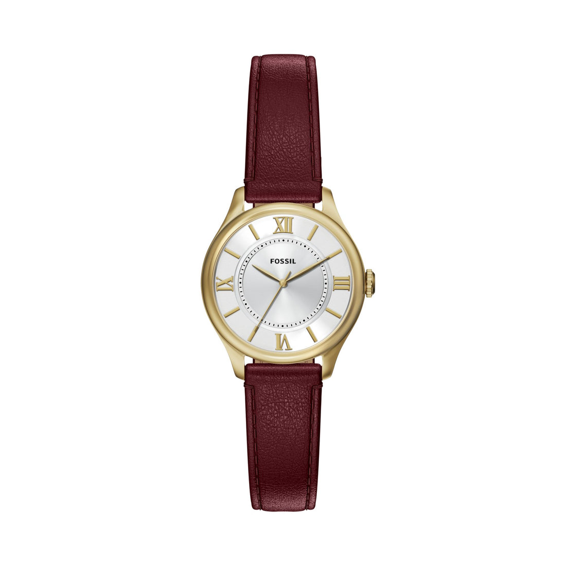 Fossil Gilmore 28mm Three-Hand Red Leather Watch - ES5510