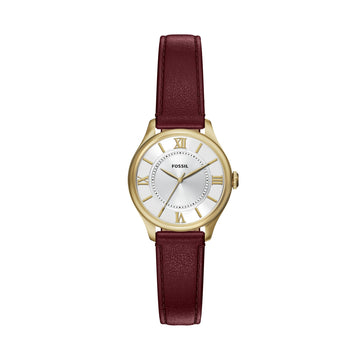 Fossil Gilmore 28mm Three-Hand Red Leather Watch - ES5510