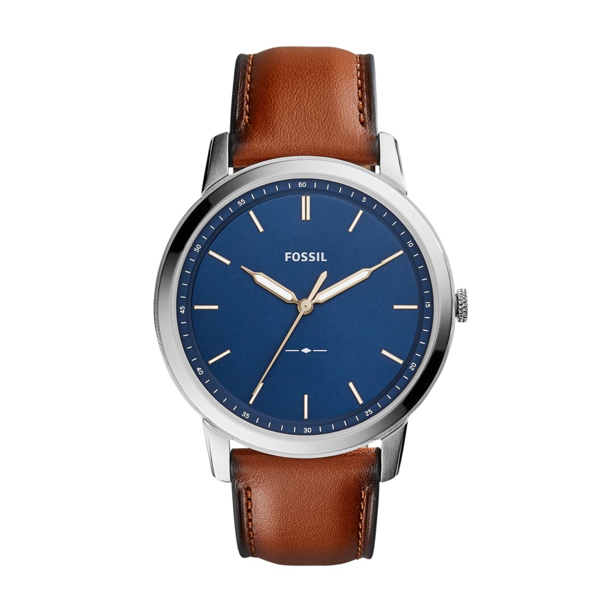 Fossil Minimalist 44mm Three-Hand Light Brown Leather Watch - FS5304