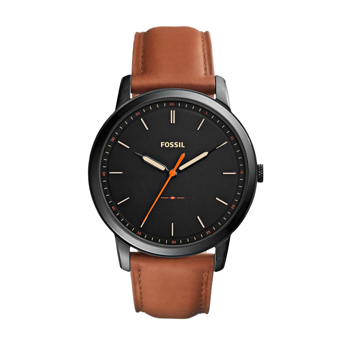 Fossil Minimalist 44mm Three-Hand Light Brown Leather Watch - FS5305