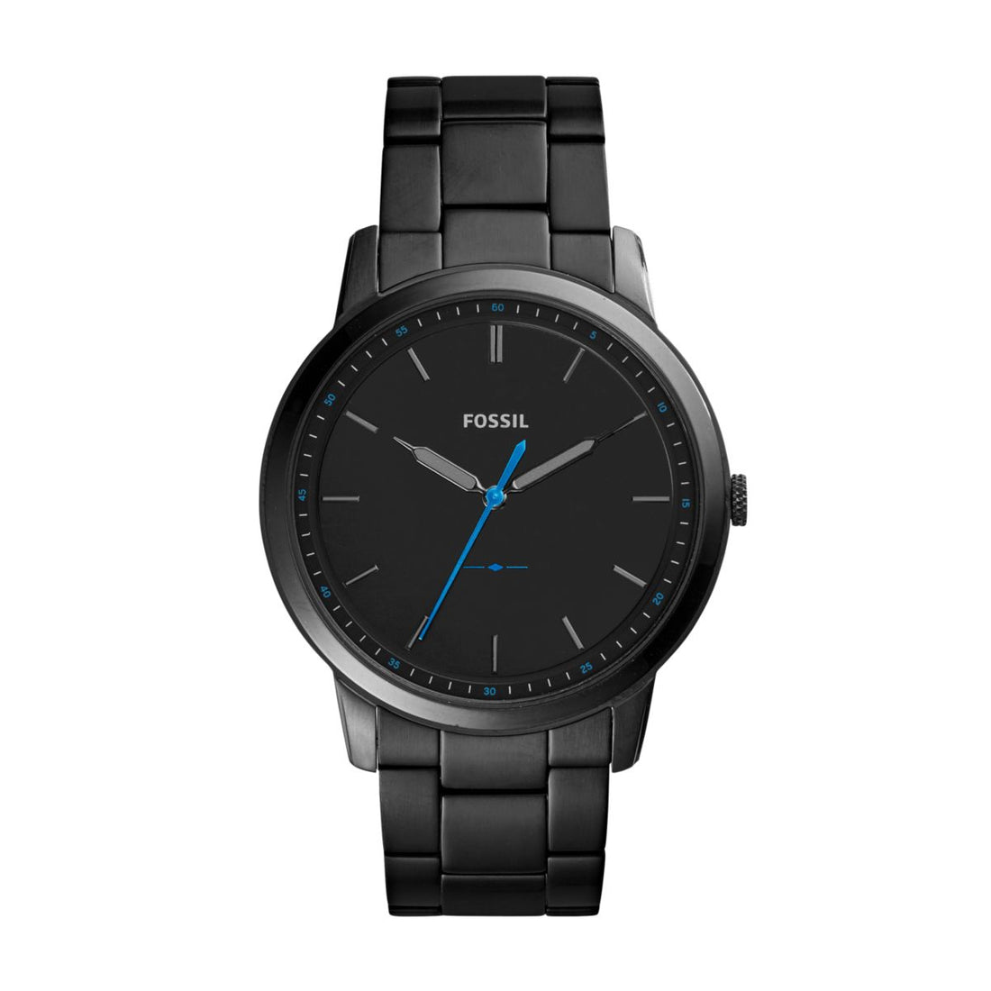 Fossil Minimalist 44mm Three-Hand Black Stainless Steel Watch - FS5308