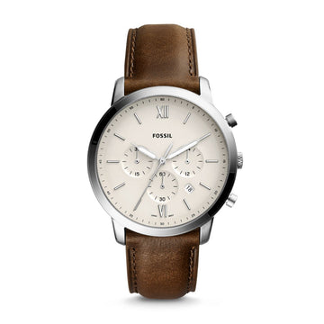 Fossil Neutra 44mm Chronograph Brown Leather Watch - FS5380