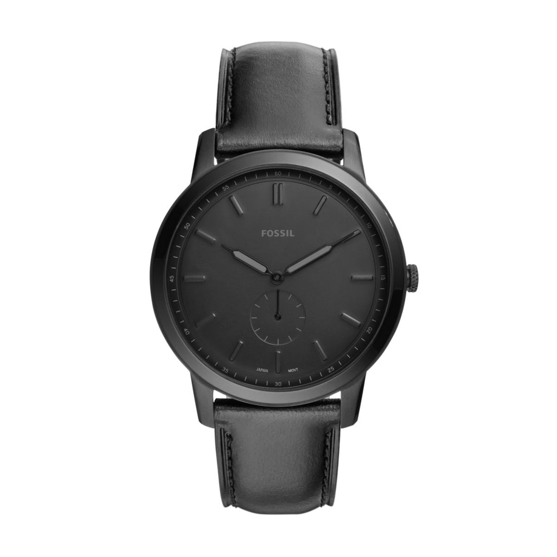 Fossil Minimalist 44mm Two-Hand Black Leather Watch - FS5447