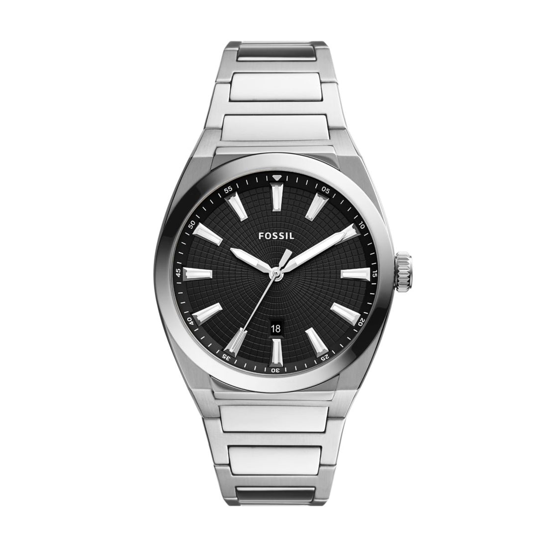 Fossil Everett 42mm Three-Hand Date Stainless Steel Watch - FS5821