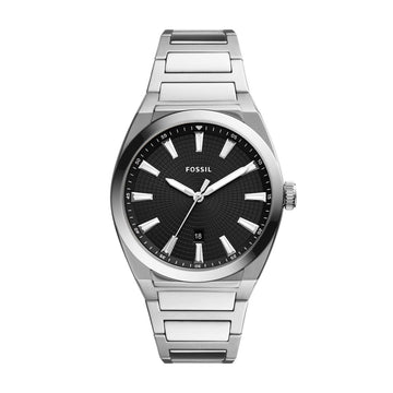Fossil Everett 42mm Three-Hand Date Stainless Steel Watch - FS5821