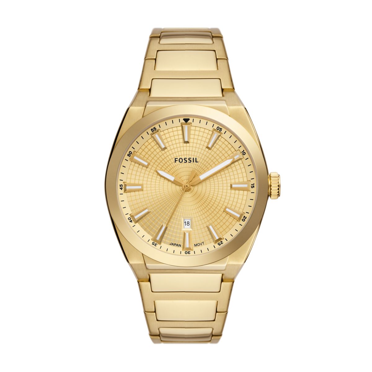 Fossil Everett 42mm Three-Hand Date Gold-Tone Stainless Steel Watch - FS5965