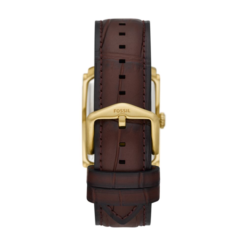 Fossil Carraway 30mm Three-Hand Brown Croco Leather Watch - FS6011 (2)