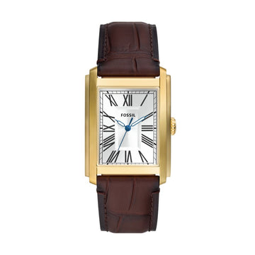 Fossil Carraway 30mm Three-Hand Brown Croco Leather Watch - FS6011