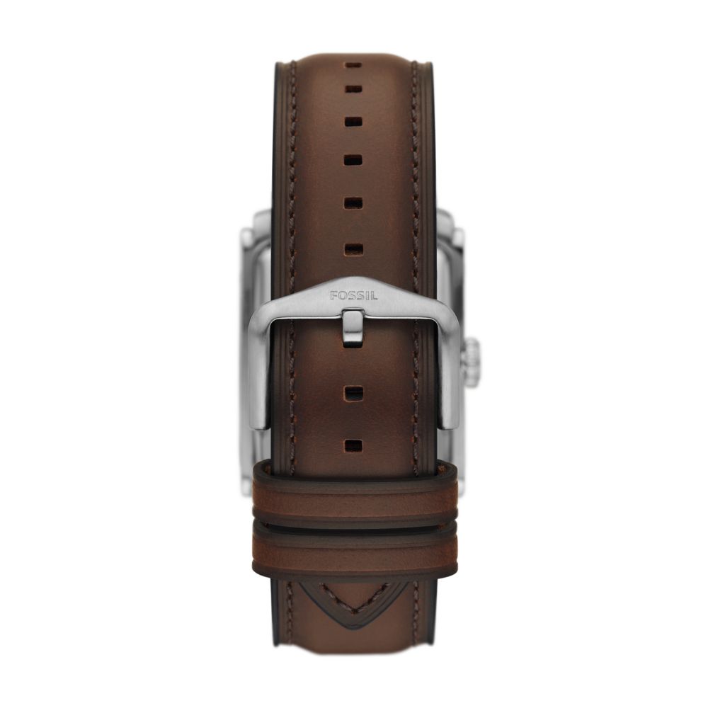 Fossil Carraway 30mm Three-Hand Brown Leather Watch - FS6012 (2)