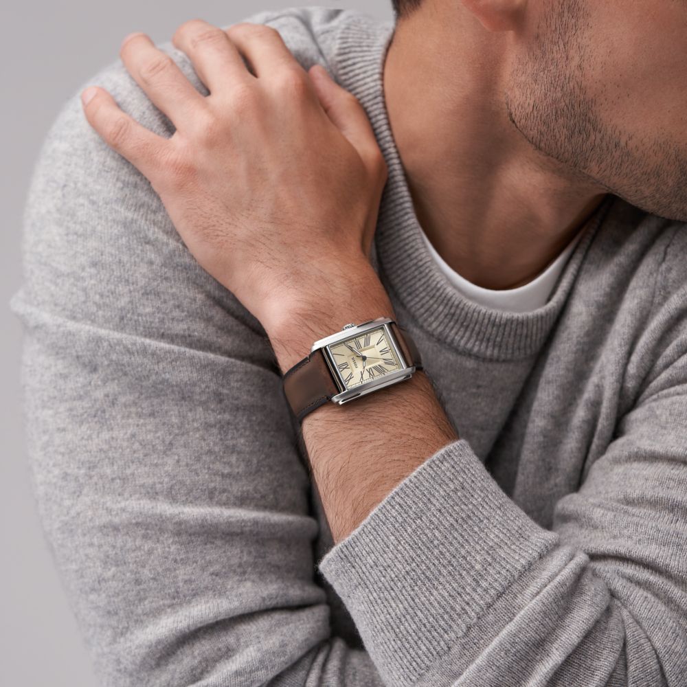 Fossil Carraway 30mm Three-Hand Brown Leather Watch - FS6012 (3)