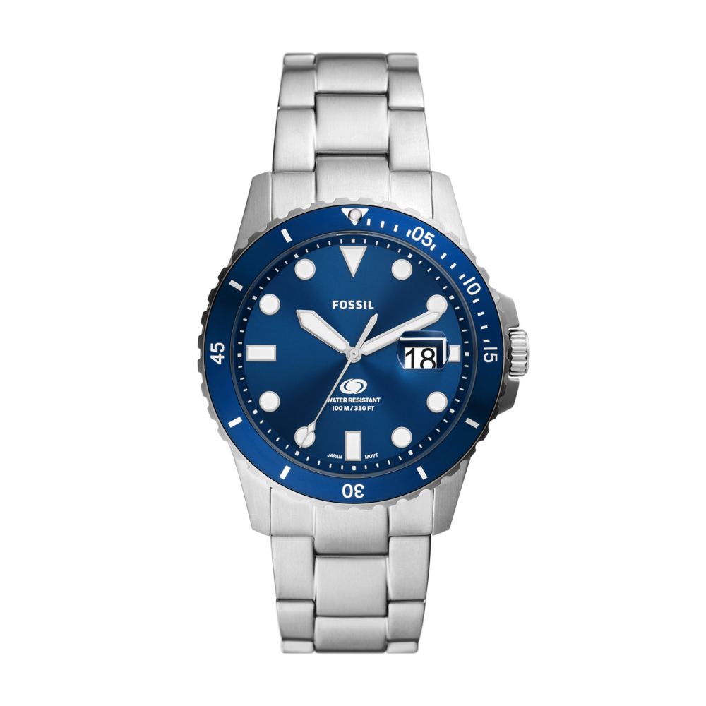 Fossil Blue Dive 42mm Three-Hand Date Stainless Steel Watch - FS6029