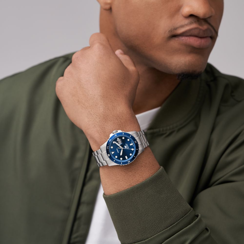 Fossil Blue Dive 42mm Three-Hand Date Stainless Steel Watch - FS6029 (3)