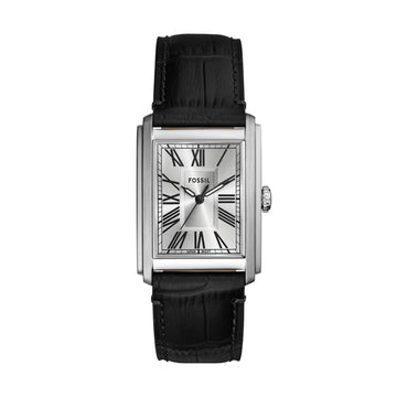 Fossil Carraway 30mm Three-Hand Black Croco Leather Watch - FS6078