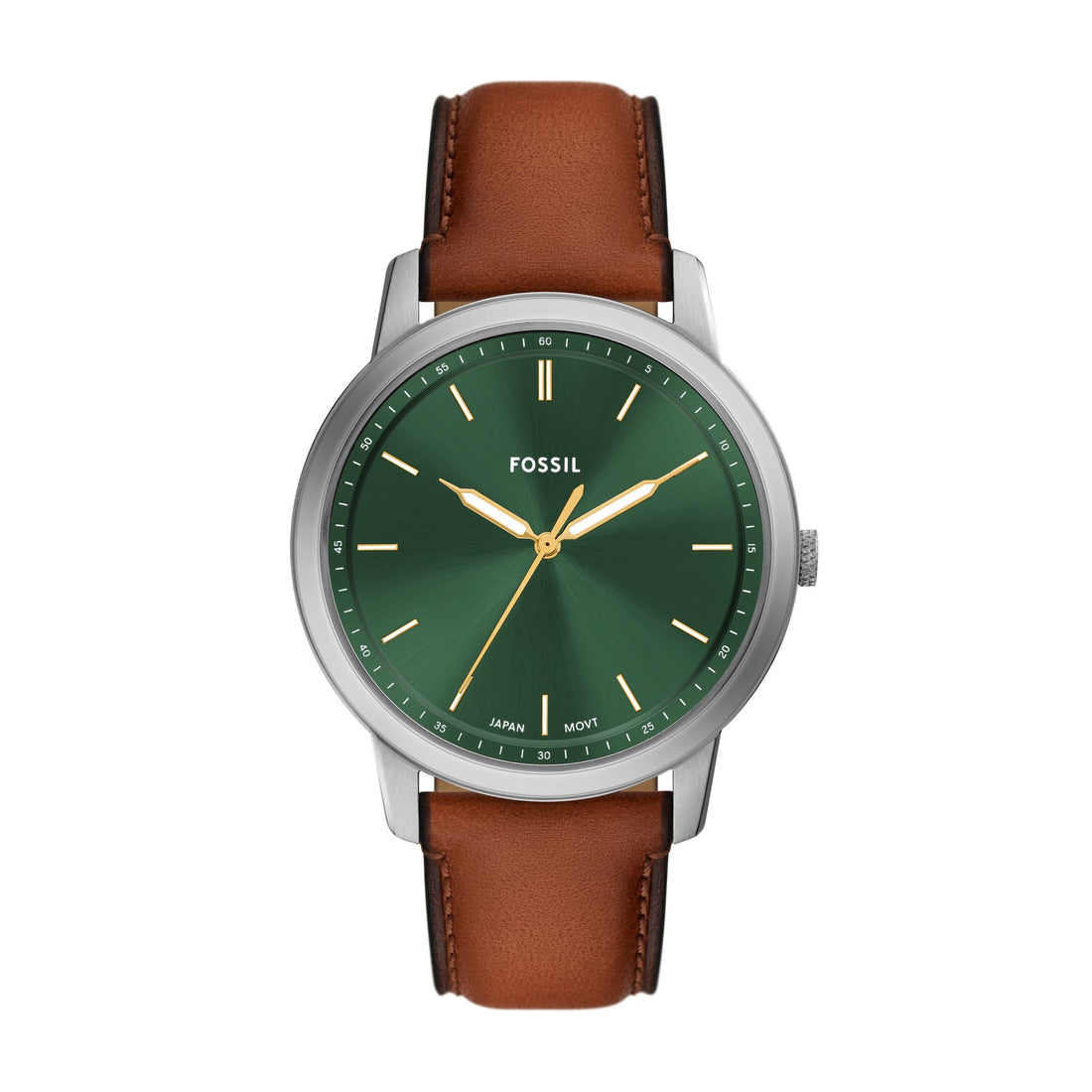 Fossil Minimalist 44mm Three-Hand Brown Leather Watch - FS6094