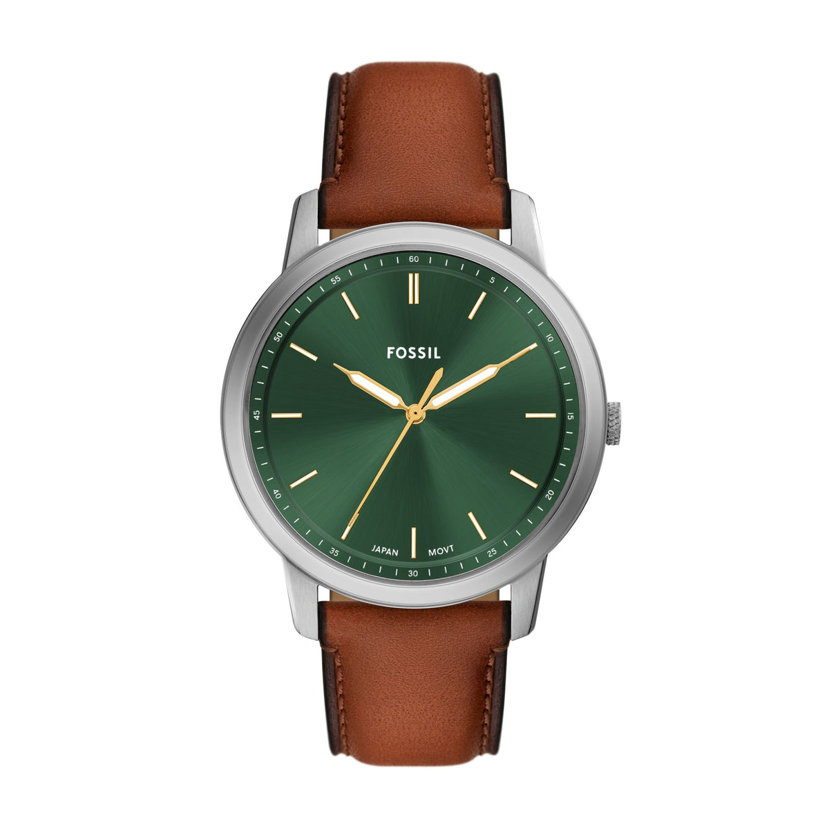 Fossil Minimalist 44mm Three-Hand Brown Leather Watch - FS6094
