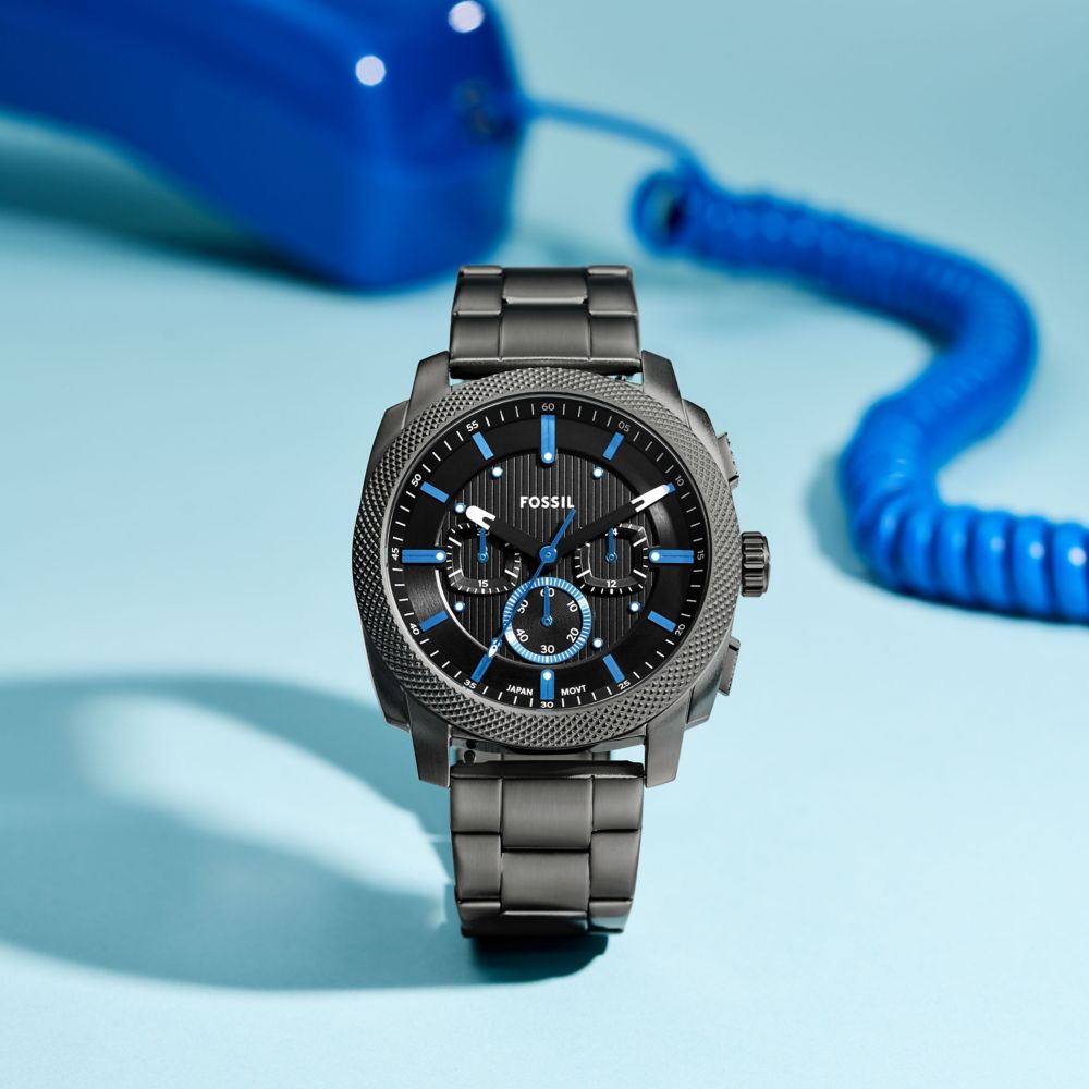 Fossil Machine 44mm Chronograph Smoke Stainless Steel Watch - FS6098 (3)
