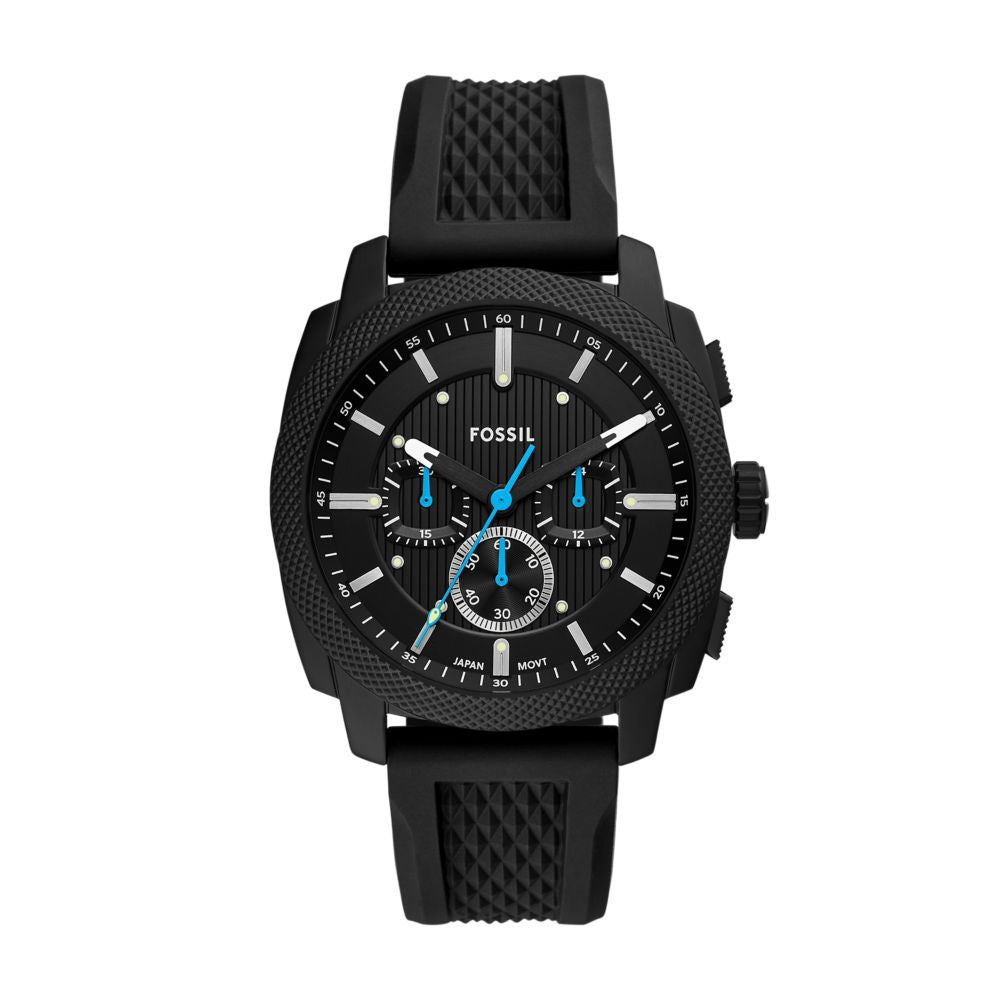Fossil Machine 44mm Chronograph Black Silicone Watch - FS6099