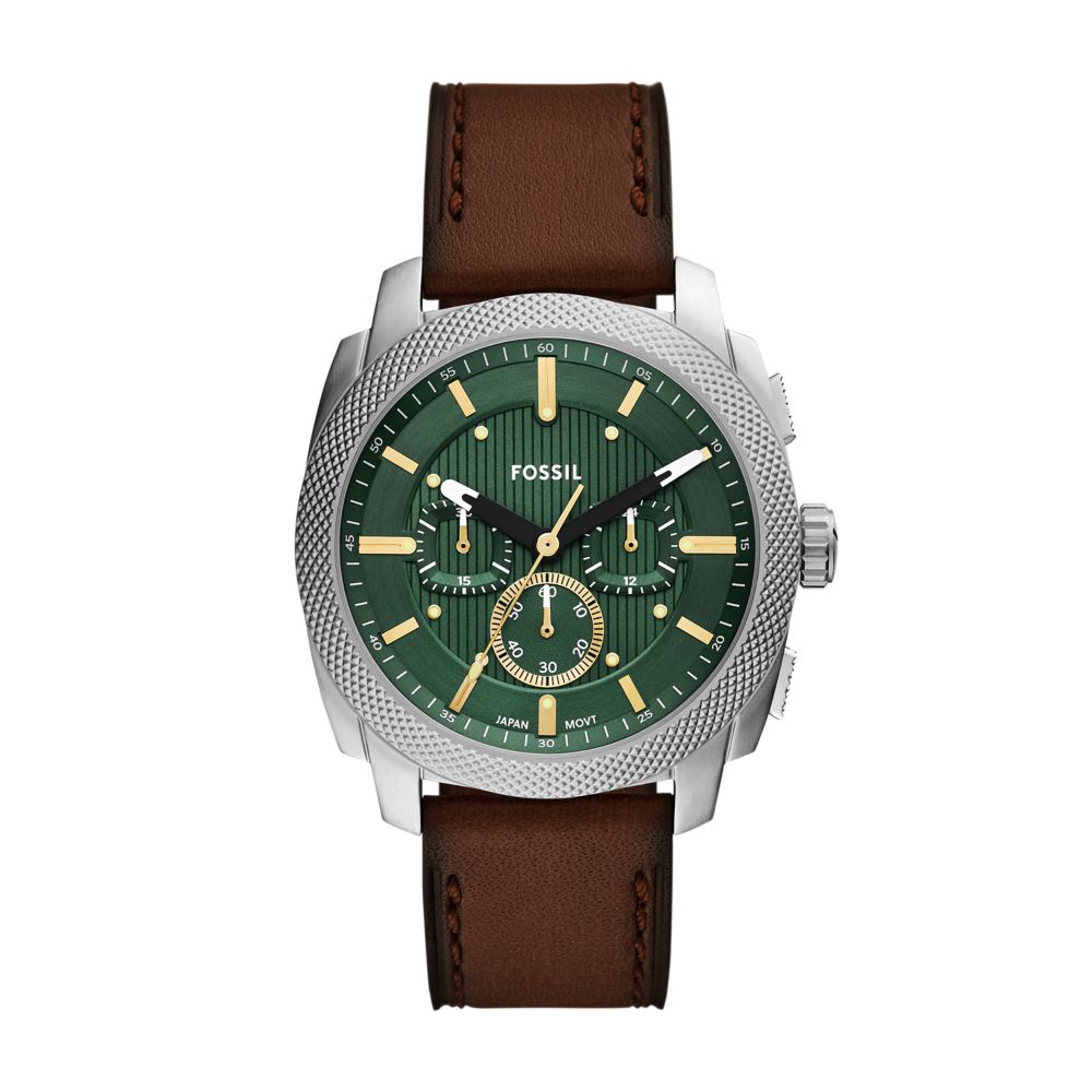 Fossil Machine 44mm Chronograph Brown Leather Watch - FS6100