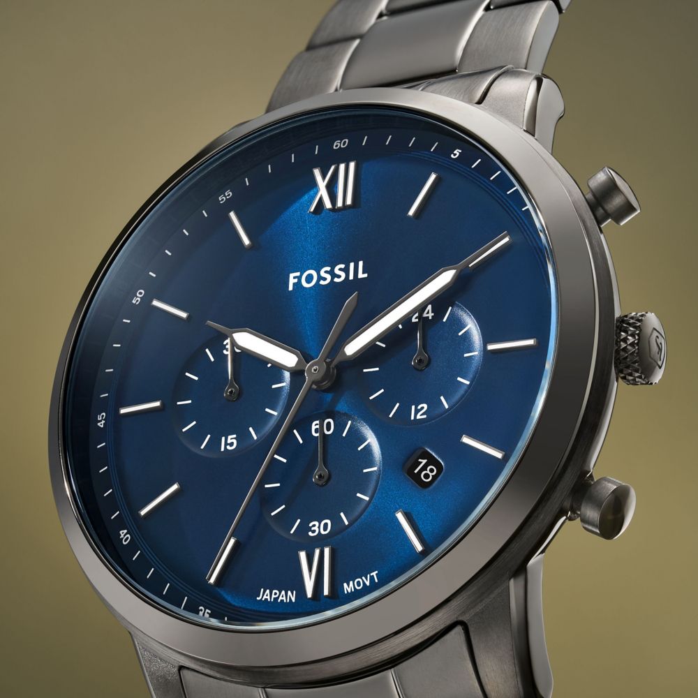 Fossil Neutra 44mm Chronograph Smoke Stainless Steel Watch - FS6111 (3)
