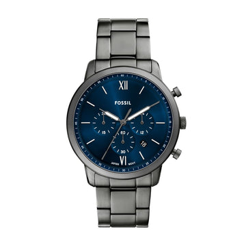 Fossil Neutra 44mm Chronograph Smoke Stainless Steel Watch - FS6111