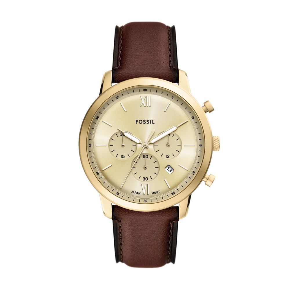 Fossil Neutra 44mm Chronograph Brown Leather Watch - FS6113