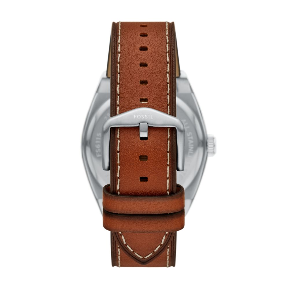 Fossil Everett 42mm Three-Hand Date Brown Leather Watch - FS6115 (2)