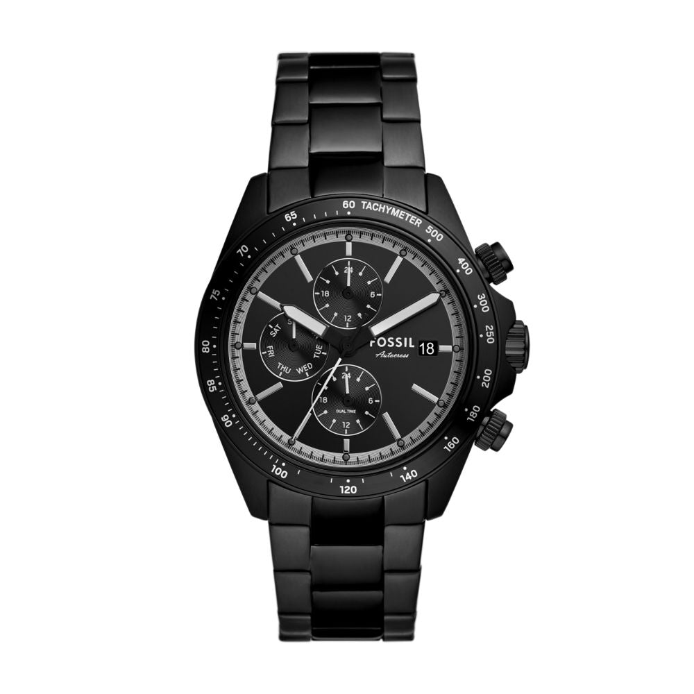 Fossil Autocross 42mm Multifunction Black Stainless Steel Watch - FS6125
