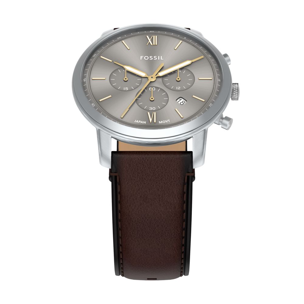 Fossil Neutra 44mm Chronograph Brown Leather Watch - FS6129 (4)
