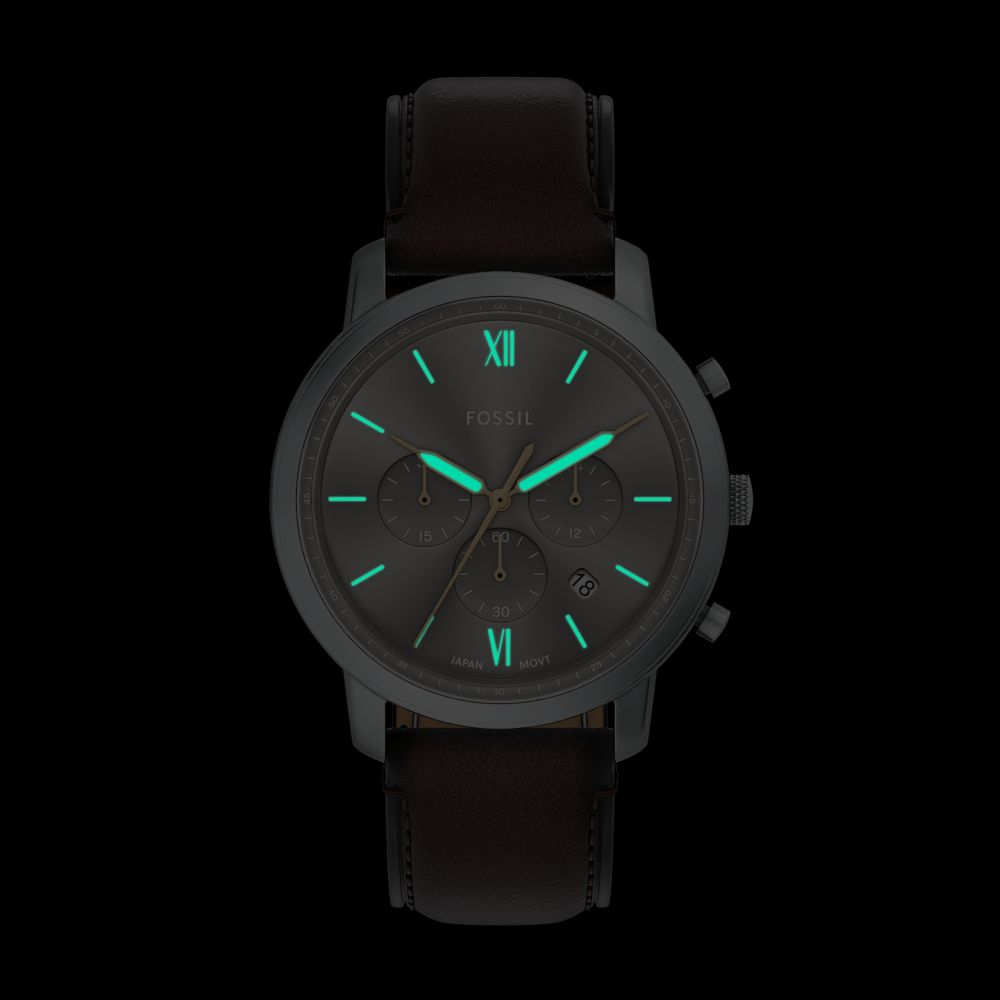 Fossil Neutra 44mm Chronograph Brown Leather Watch - FS6129 (6)