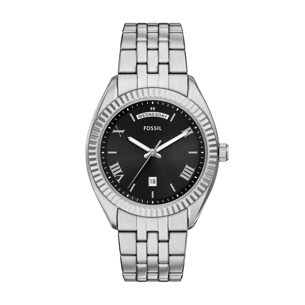 Fossil Campbell 42mm Three-Hand Day-Date Stainless Steel Watch - FS6139