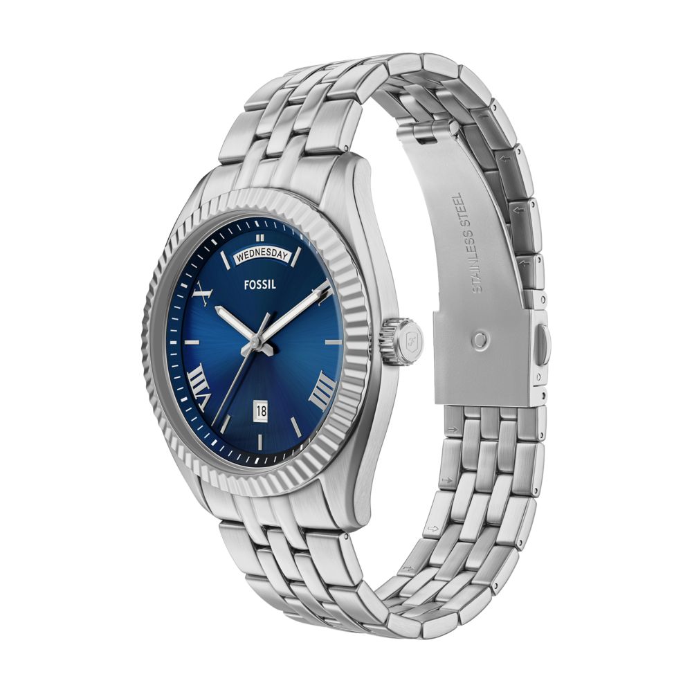 Fossil Campbell 42mm Three-Hand Day-Date Stainless Steel Watch - FS6140 (5)