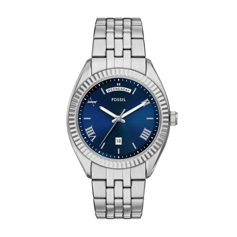 Fossil Campbell 42mm Three-Hand Day-Date Stainless Steel Watch - FS6140