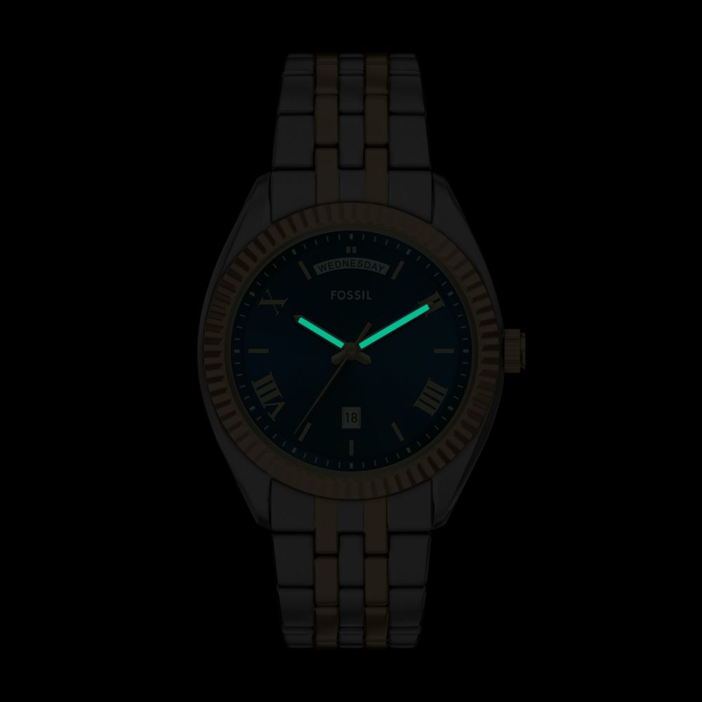 Fossil Campbell 42mm Three-Hand Day-Date Two-Tone Stainless Steel Watch - FS6141 (6)