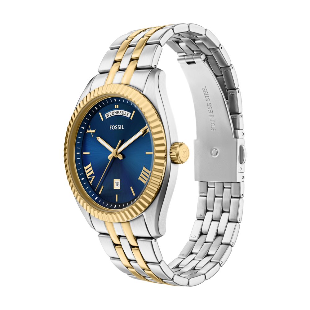 Fossil Campbell 42mm Three-Hand Day-Date Two-Tone Stainless Steel Watch - FS6141 (5)