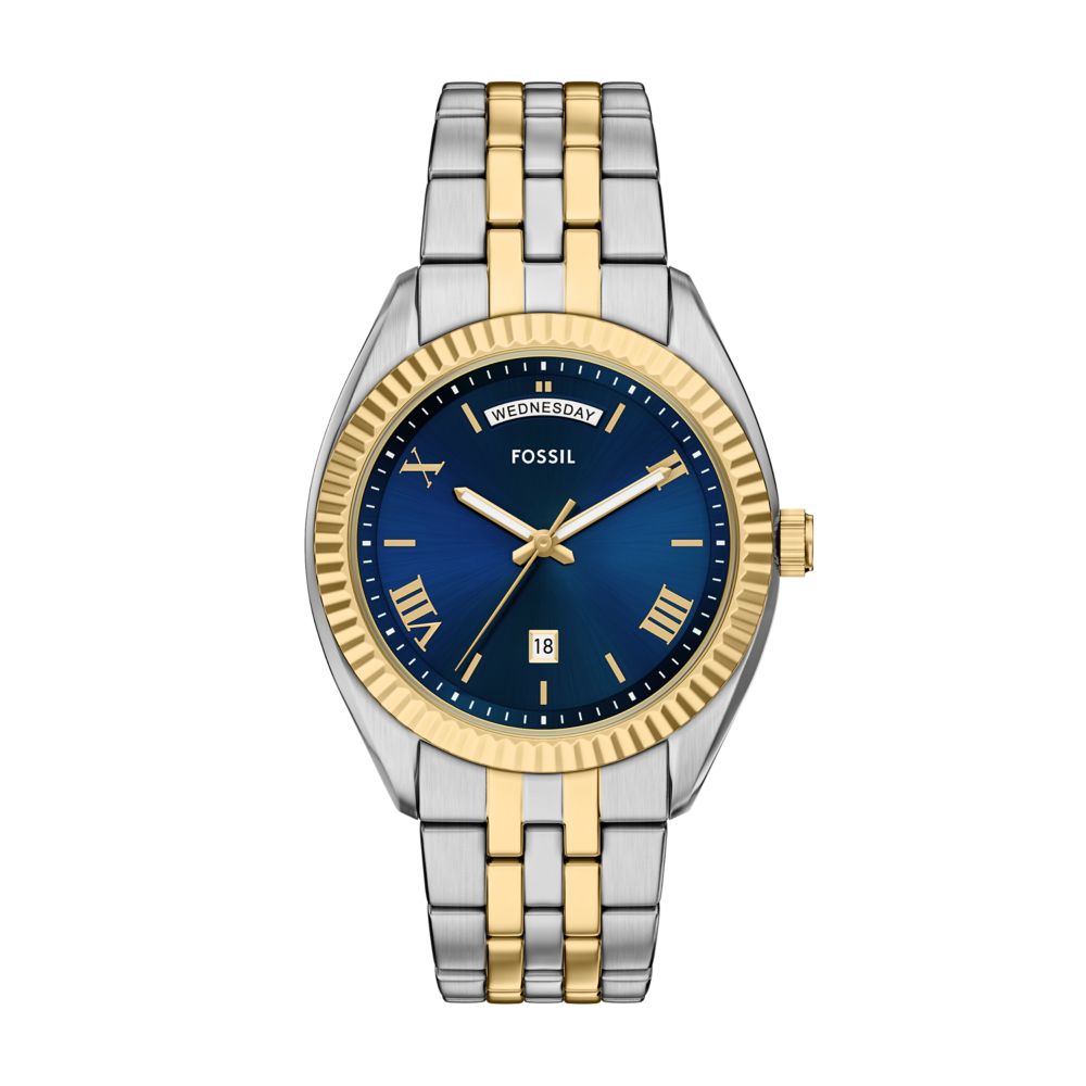 Fossil Campbell 42mm Three-Hand Day-Date Two-Tone Stainless Steel Watch - FS6141