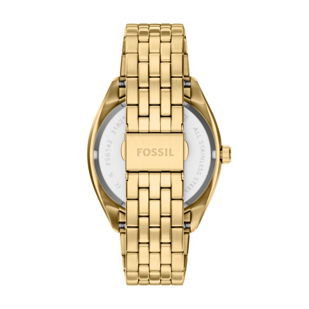Fossil Campbell 42mm Three-Hand Day-Date Gold-Tone Stainless Steel Watch - FS6142 (2)