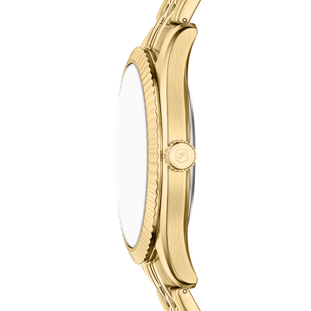 Fossil Campbell 42mm Three-Hand Day-Date Gold-Tone Stainless Steel Watch - FS6142