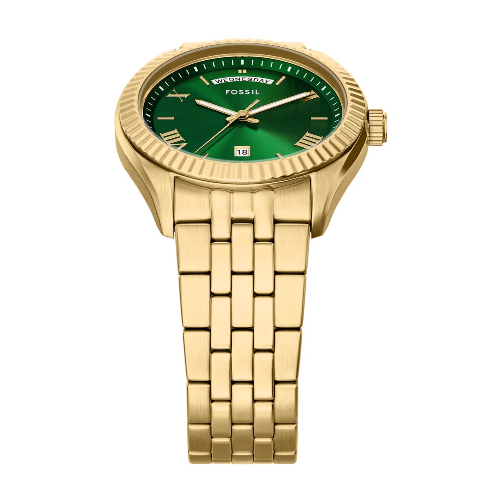 Fossil Campbell 42mm Three-Hand Day-Date Gold-Tone Stainless Steel Watch - FS6142 (4)