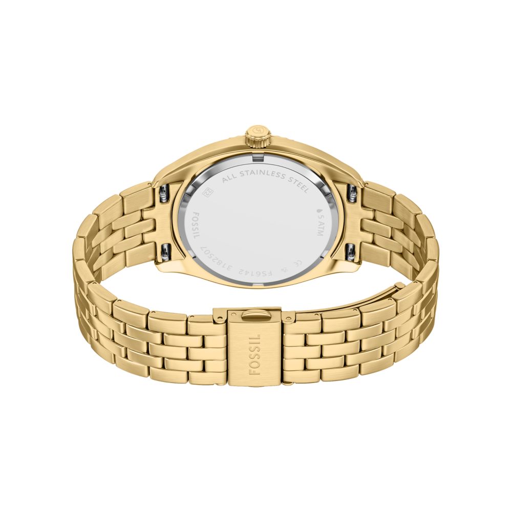 Fossil Campbell 42mm Three-Hand Day-Date Gold-Tone Stainless Steel Watch - FS6142 (3)