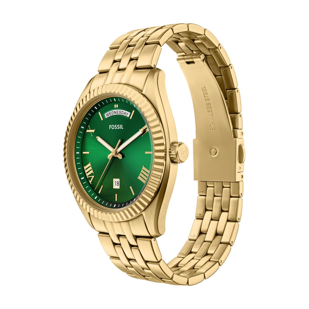 Fossil Campbell 42mm Three-Hand Day-Date Gold-Tone Stainless Steel Watch - FS6142 (5)