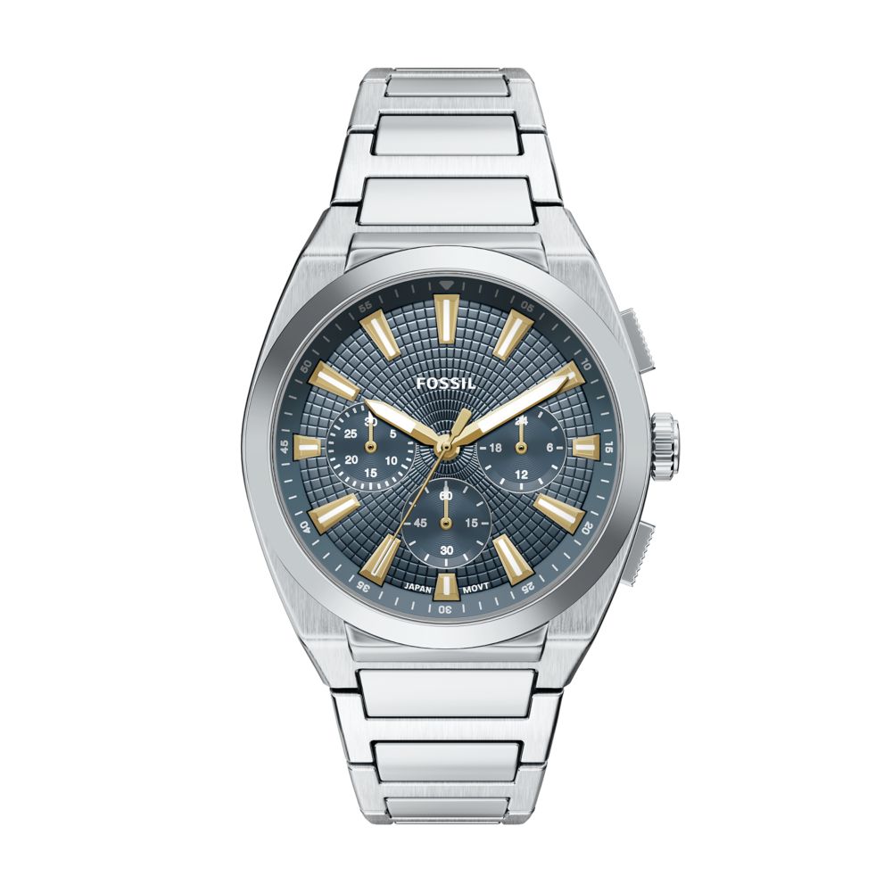 Fossil Everett 44mm Chronograph Stainless Steel Watch - FS6154