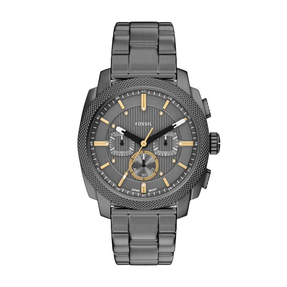 Fossil Machine 44mm Chronograph Smoke Stainless Steel Watch - FS6160