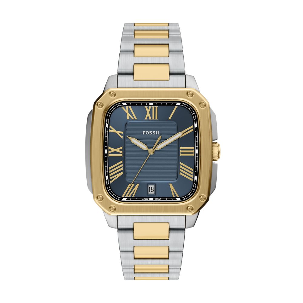 Fossil Crosby 42mm Three-Hand Date Two-Tone Stainless Steel Watch - FS6161