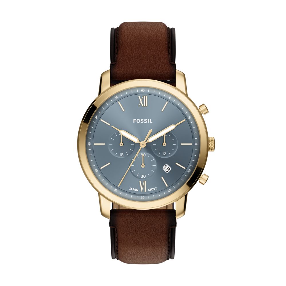 Fossil Neutra 44mm Chronograph Brown Leather Watch - FS6162
