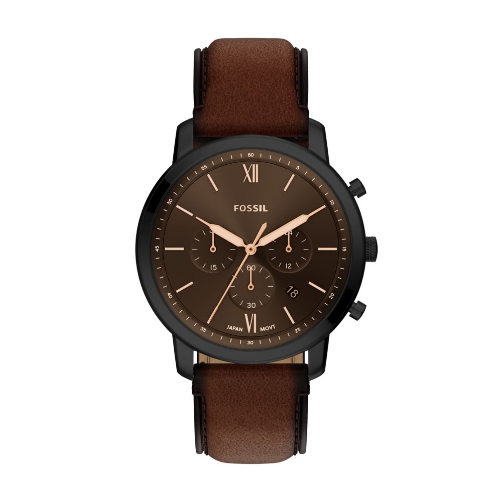 Fossil Neutra 44mm Chronograph Brown Leather Watch - FS6163