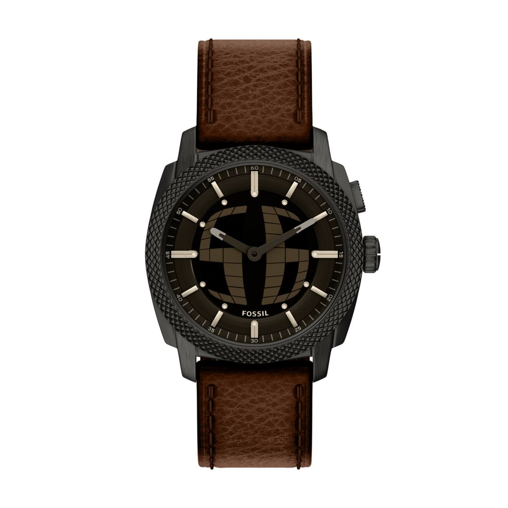 Fossil Machine Big Tic 41mm Brown Leather Watch - FS6165