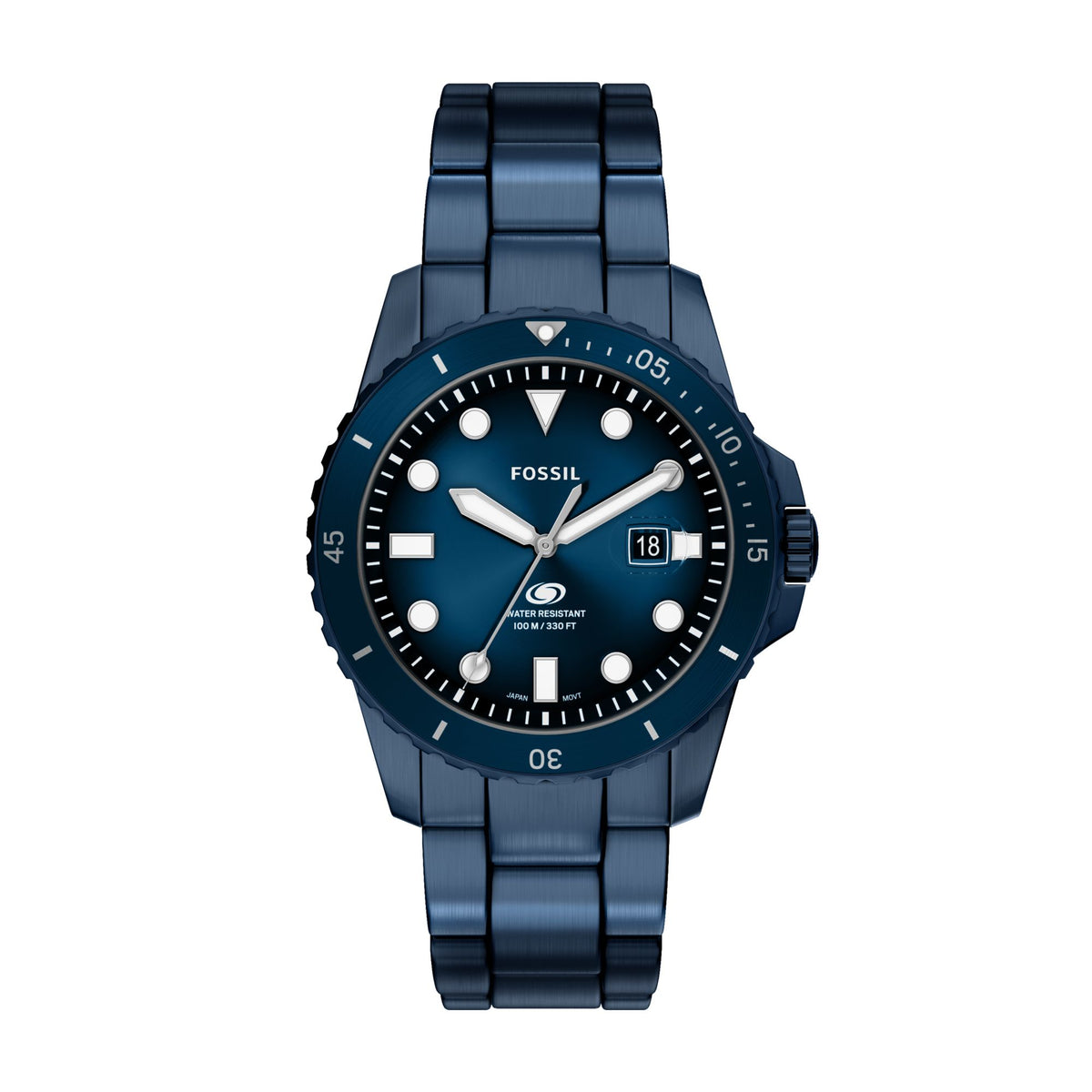 Fossil Blue Dive 42mm Three-Hand Navy Stainless Steel Watch - FS6166