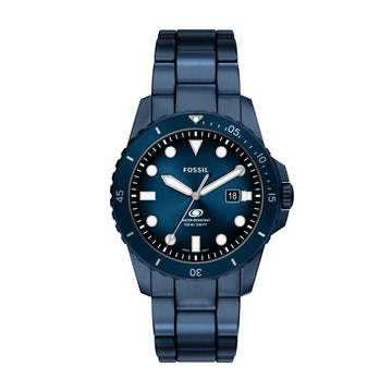 Fossil Blue Dive 42mm Three-Hand Navy Stainless Steel Watch - FS6166